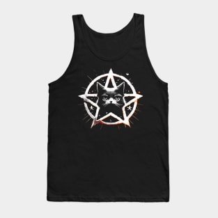 Black Cat Pentagram Pentacle Kitty Kitten Tank Top